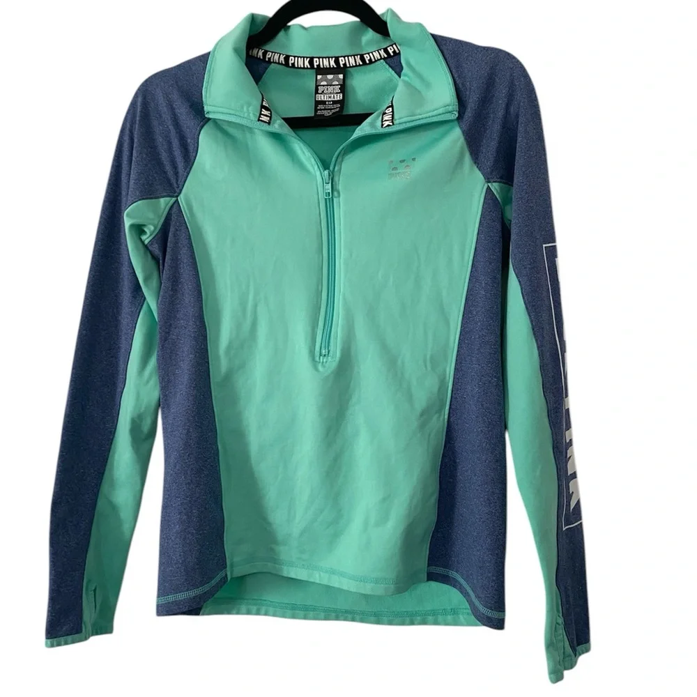 VICTORIA’S SECRET Love Pink Ultimate Green Pullover 1/2 Zip S